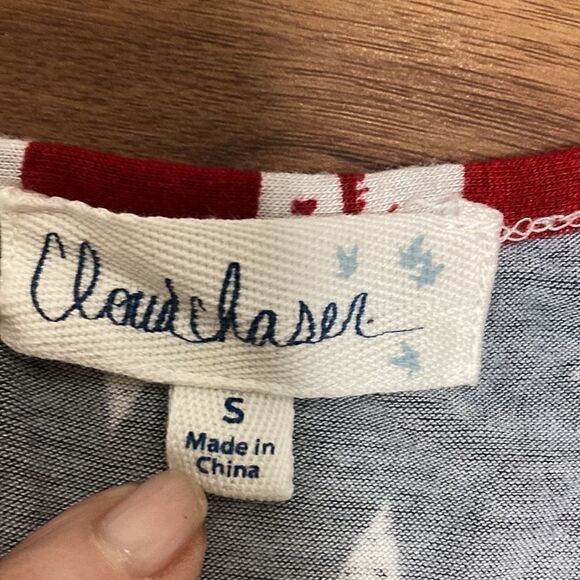 Cloud Chaser NWOT Red, White & Blue American Flag Fringed Sleeveless T Shirt. - Picture 4 of 6